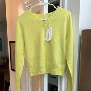Yellow V-Neck Women'sVince Sweater
